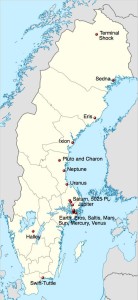 Map of SSS – Sweden Solar System.